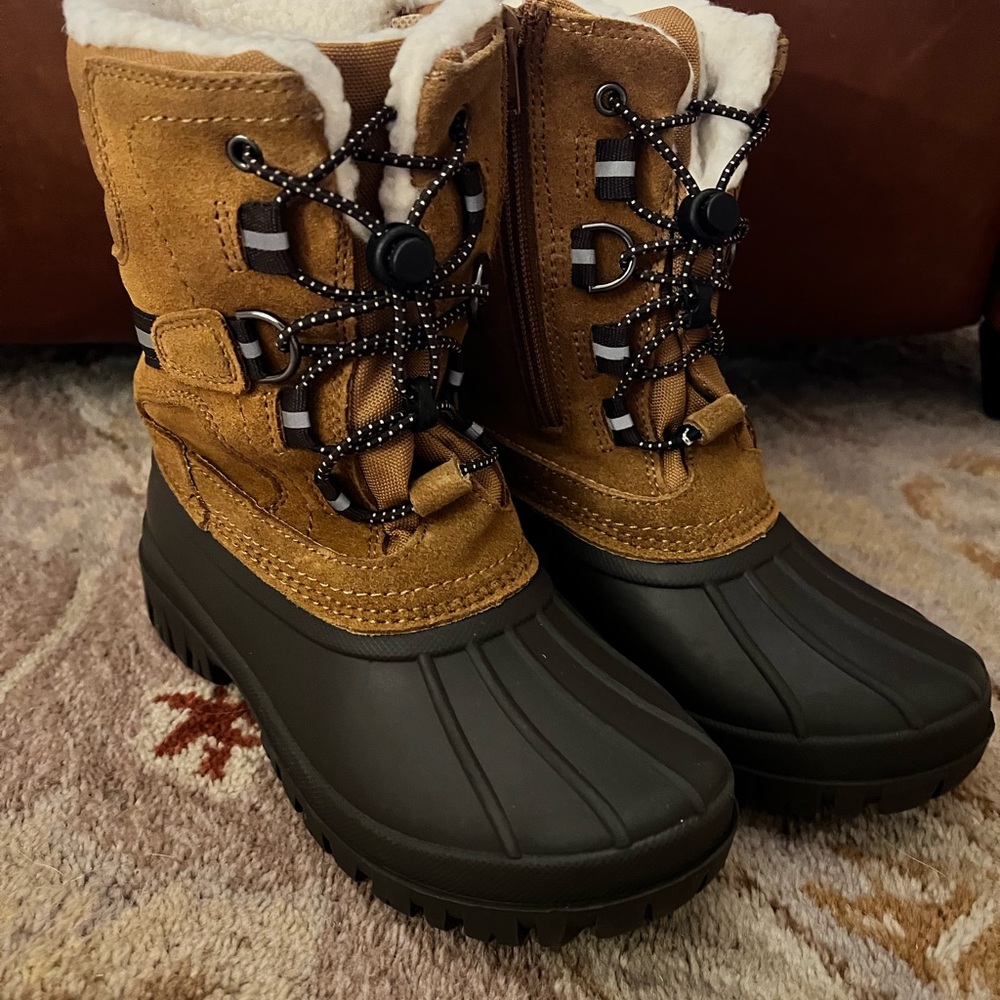Lands' End Kids Brown and Black Winter Boots